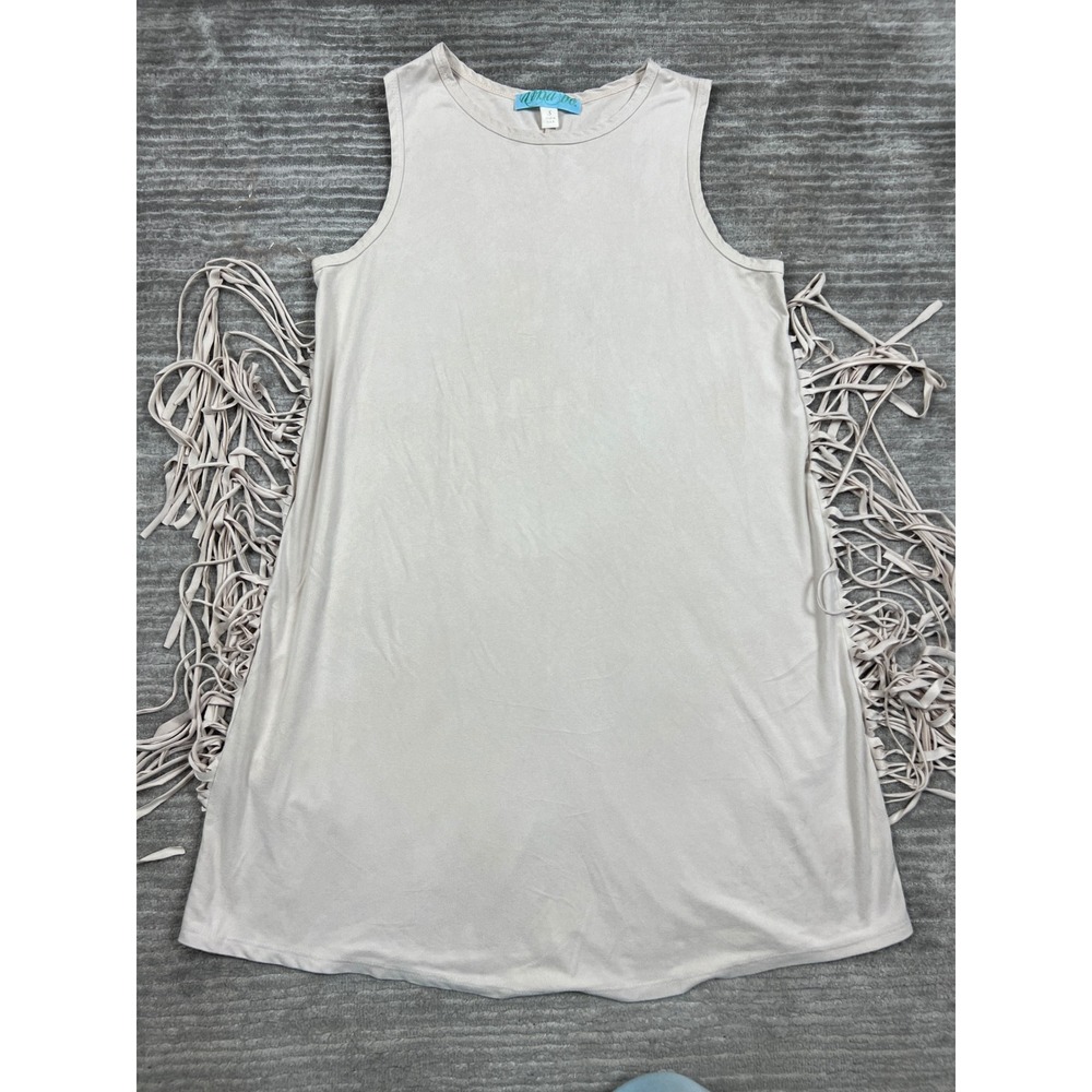 Francescas Dress Womens Small Beige Sleeveless Mini Polyester Blend Made in USA‎